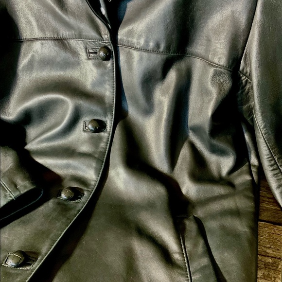 Canadian Made Genuine Leather Barn Style Black Jacket XL As New - Picture 8 of 10